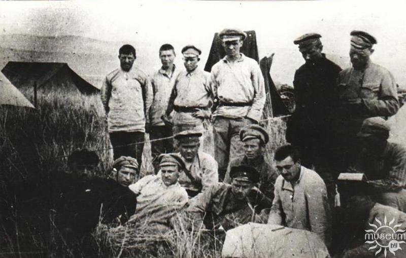 Headquarters of the 103rd Infantry Brigade. I.M. Likhachev is standing the second from the right. 1921